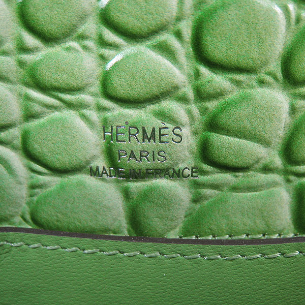 AAA Hermes Kelly 22 CM Stone Veins Leather Handbag Light Green H008 On Sale